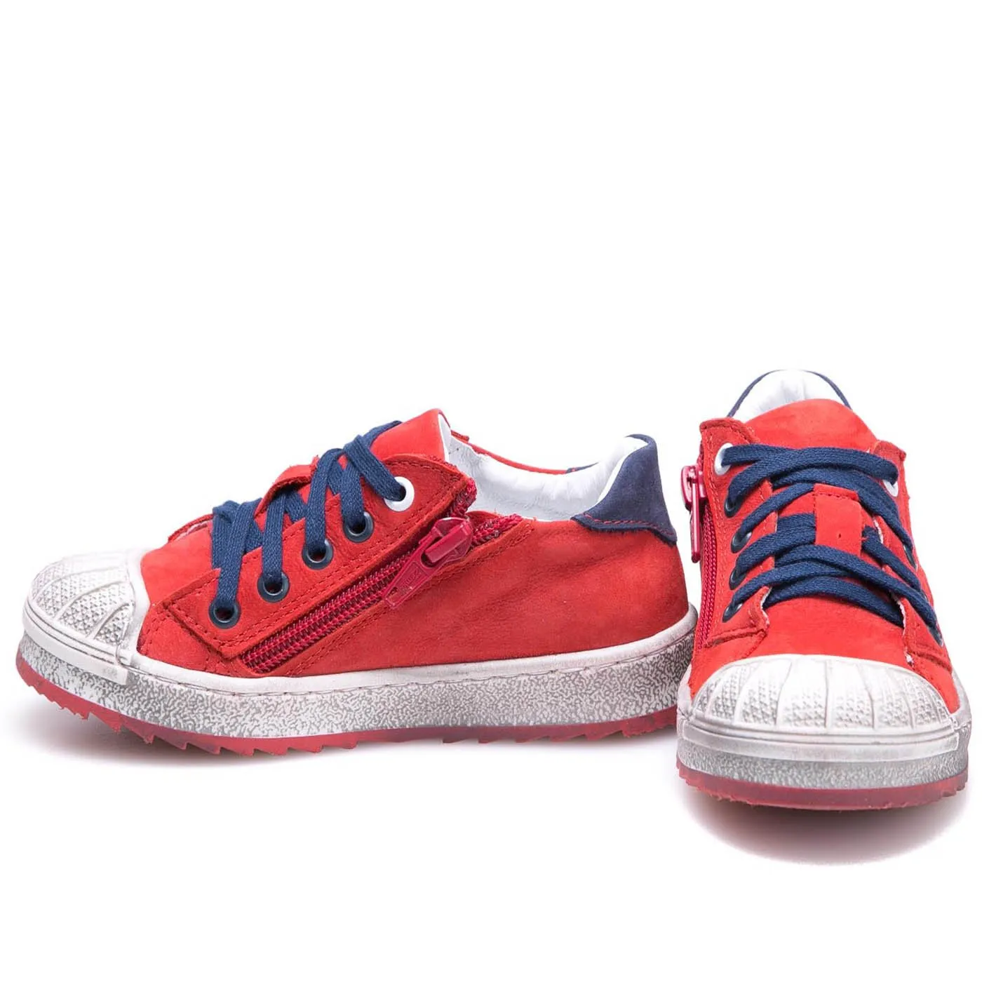 (2627A-15/2628A-15) Low Bumper Trainers red with Zipper