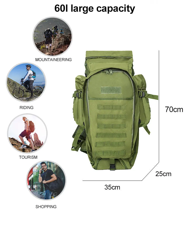 60L Waterproof Military Tactical Outdoor Sport Camping Rucksack for Men