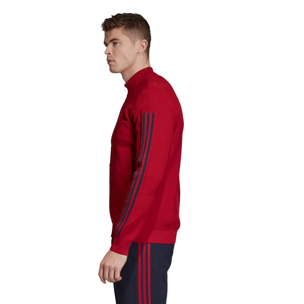 Adidas Mens Red/Blue Id Knit Track Comfy Casual Top Jumper