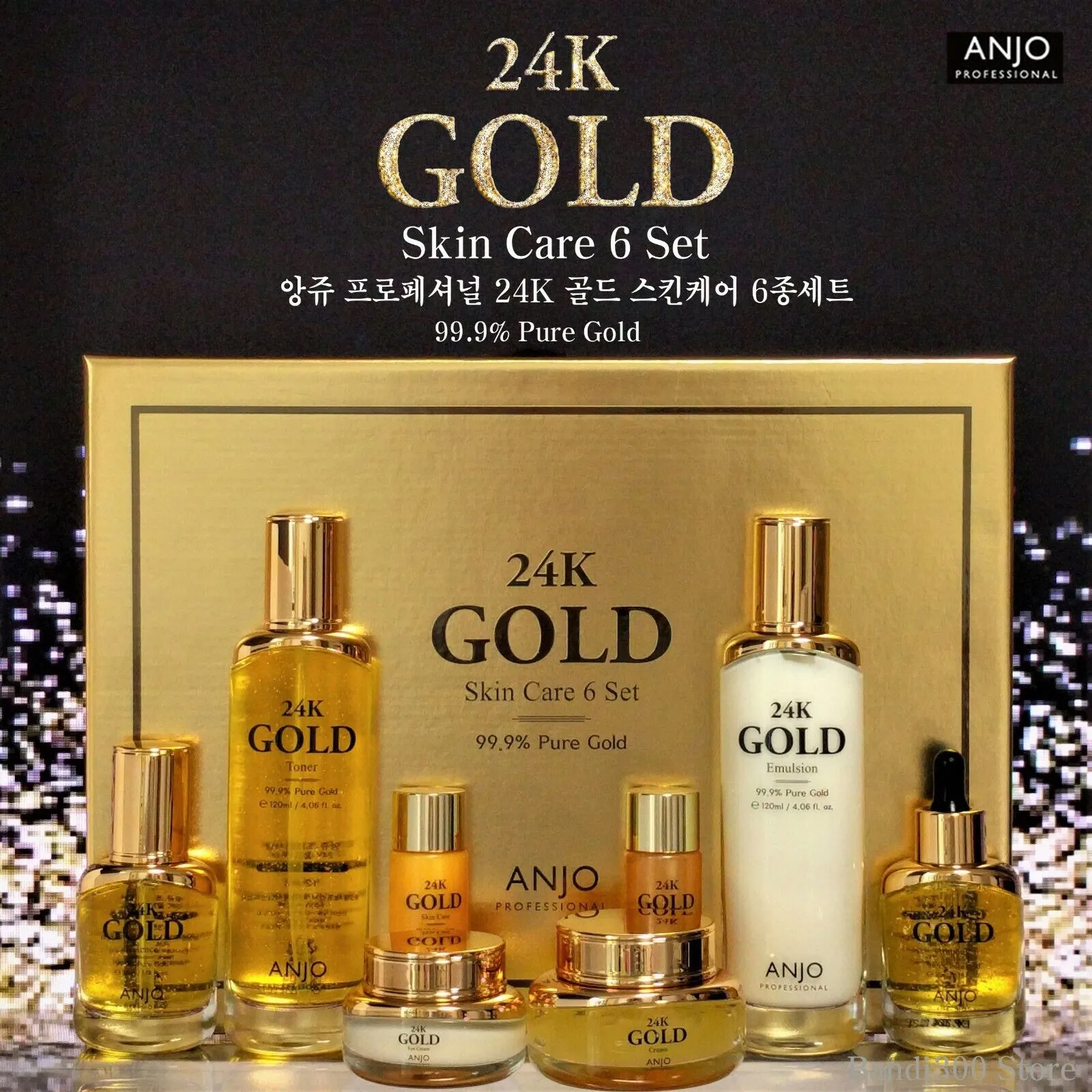 ANJO 24K Gold Skin Care 6 Sets Gifts Korean Womens Anti Aging Wrinkle Cosmetics