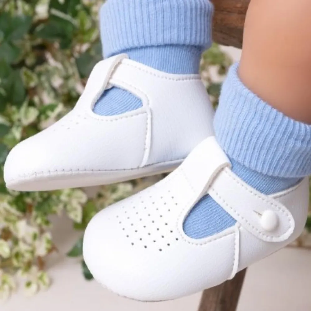 Baypods Boys White Soft Soled Pram Shoes