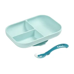 Beaba Silicone Suction Divided Plate & Spoon