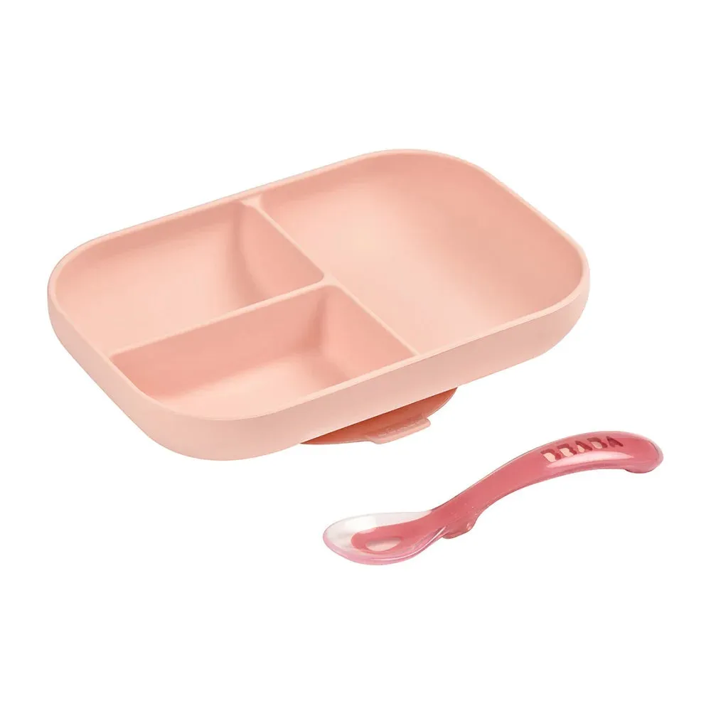 Beaba Silicone Suction Divided Plate & Spoon