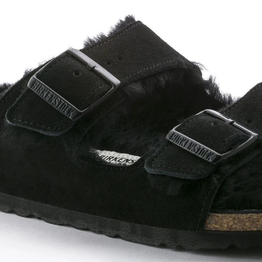 Birkenstock Women's Arizona Shearling - Black Suede