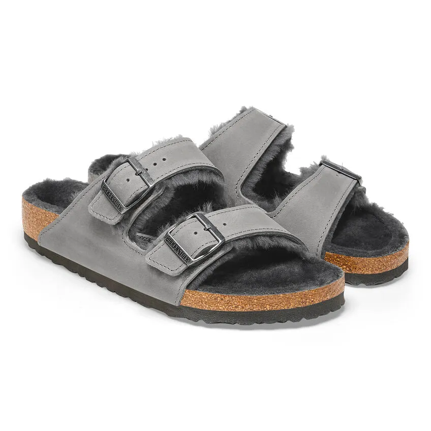 Birkenstock Women's Arizona Shearling - Iron Leather/Iron Shearling