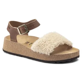 Birkenstock Women's Papillio Glenda Shearling - Eggshell Leather