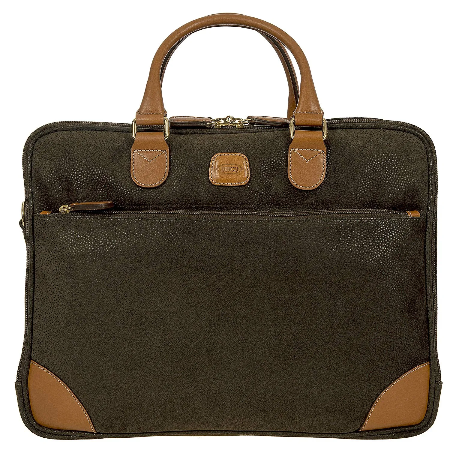 Bric's Life Business Tablet Large Laptop Briefcase | Olive