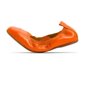 Brigida - Orange leather ballet flats