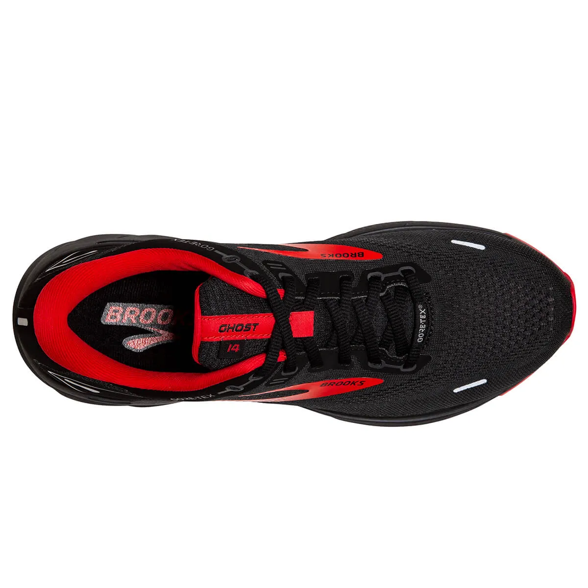 Brooks Ghost 14 GTX Mens Running Shoes | Black/Blackened Pearl/High Risk Red