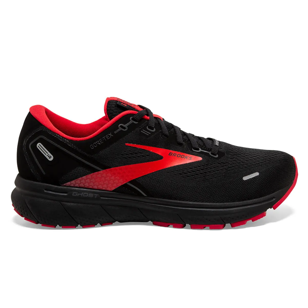 Brooks Ghost 14 GTX Mens Running Shoes | Black/Blackened Pearl/High Risk Red