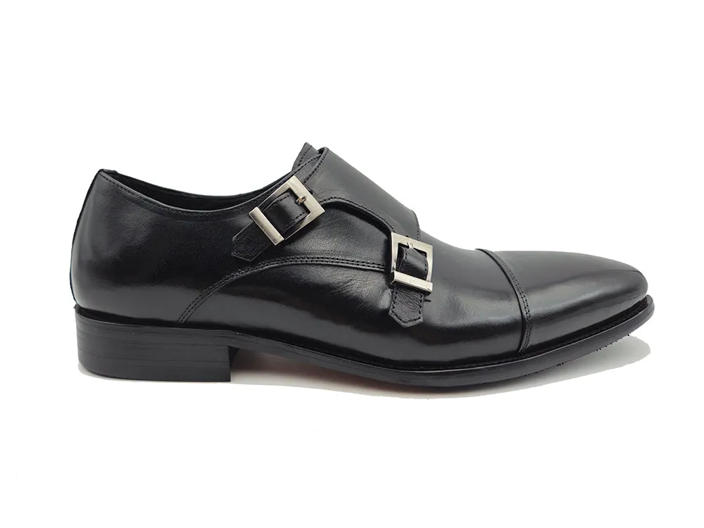 Cap Toe Double Monk Strap Shoe