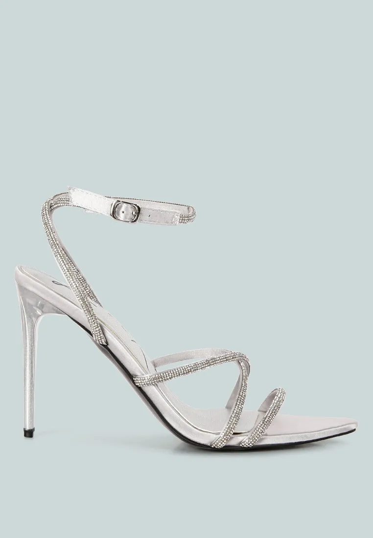 dare me rhinestone embellished stiletto sandals by London Rag