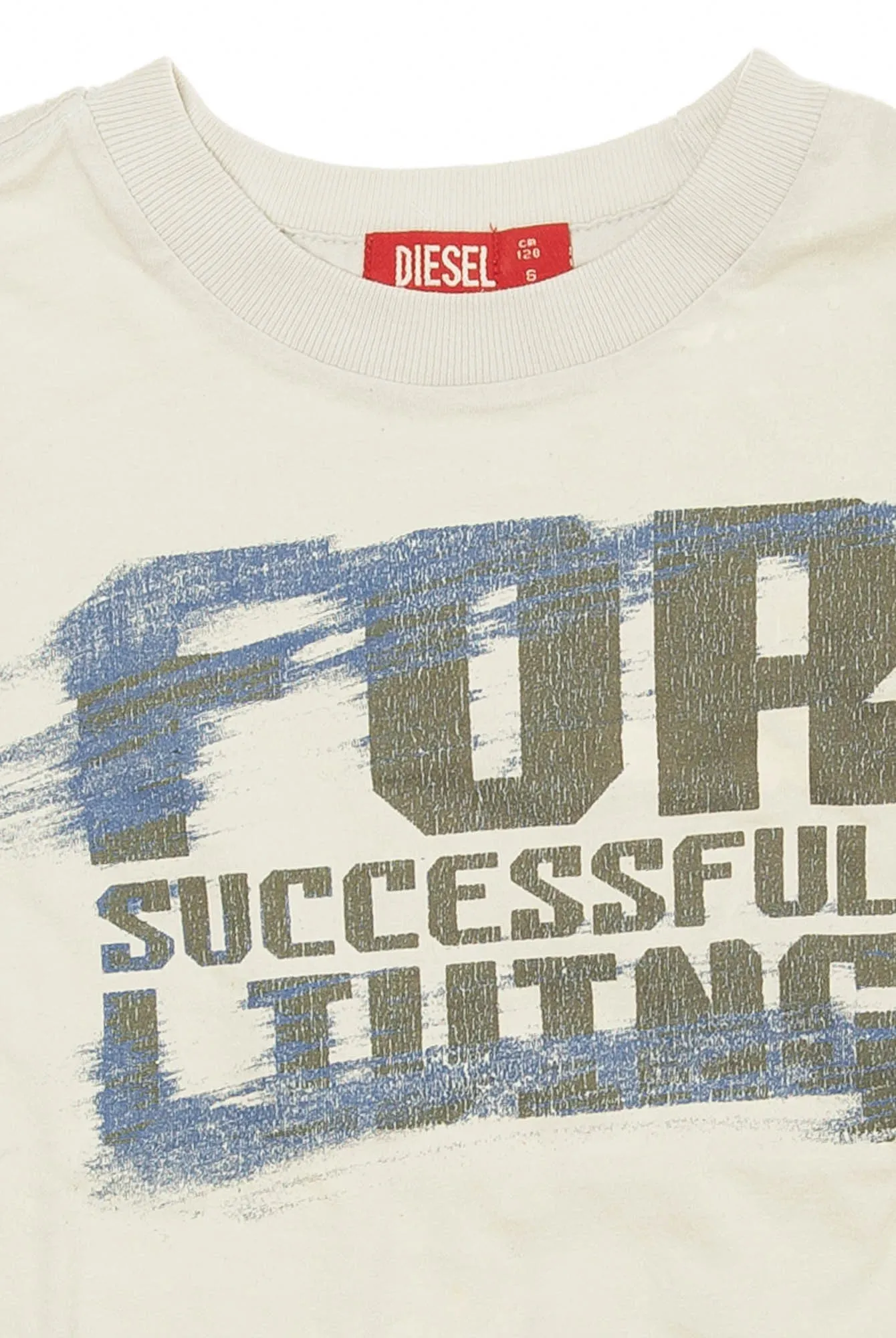 Diesel - Light Gray Short Sleeve Shirt with Writing - S