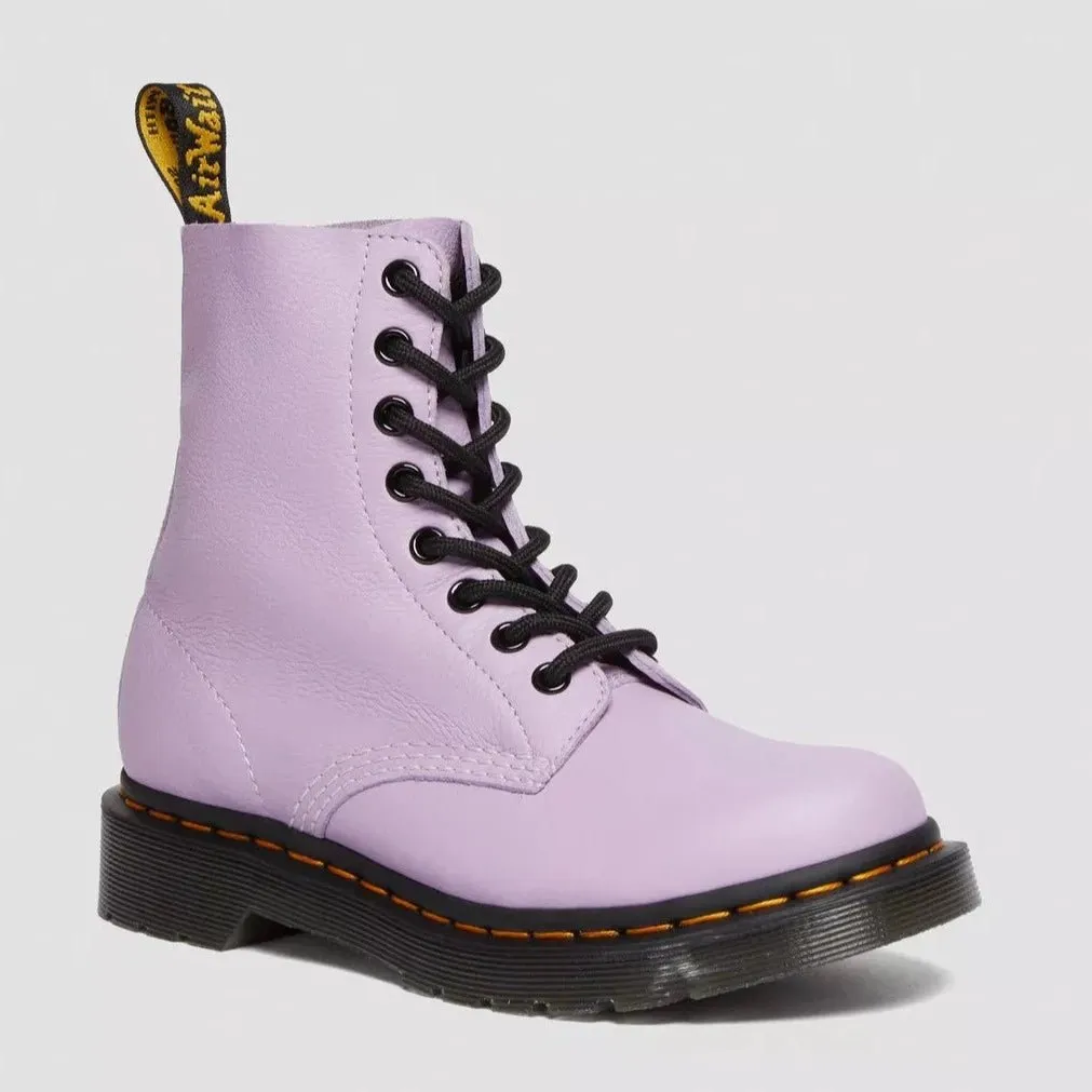 Dr. Martens Womens 1460 Pascal Eyelet Ankle Boots in Stylish Lilac Black