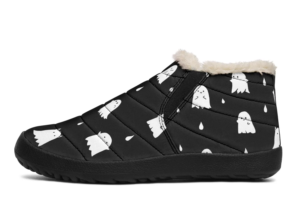 Ghost Party Winter Sneakers - Warm & Easy Slip-On Shoes Lined with Vegan Wool with Anti-Slip Soles