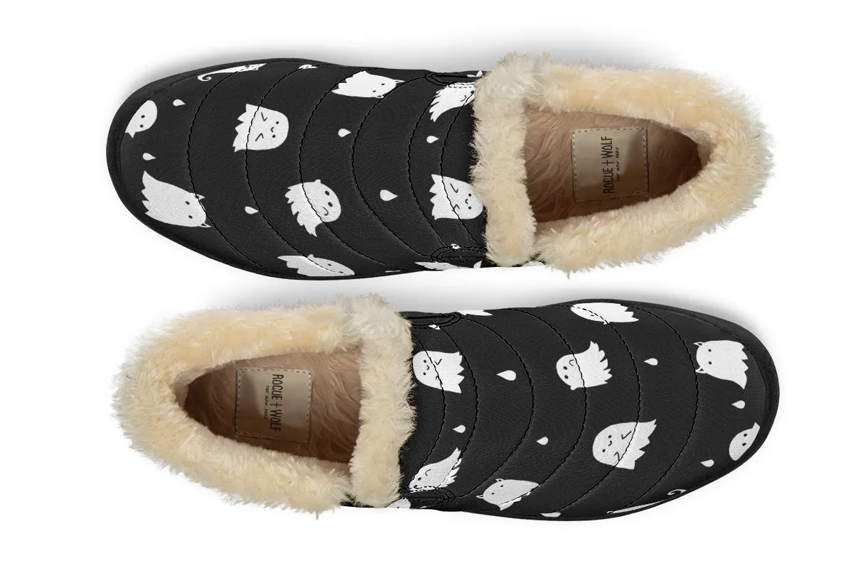 Ghost Party Winter Sneakers - Warm & Easy Slip-On Shoes Lined with Vegan Wool with Anti-Slip Soles