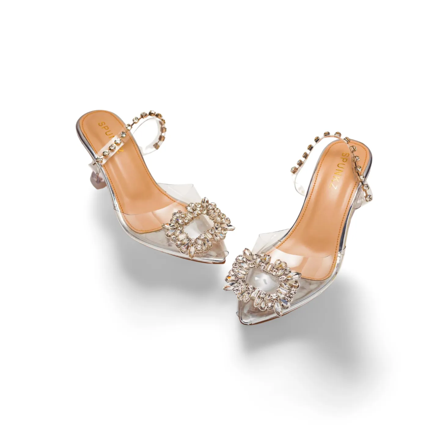 Glamorous Cinderella Transparent Mules Banquet Heels