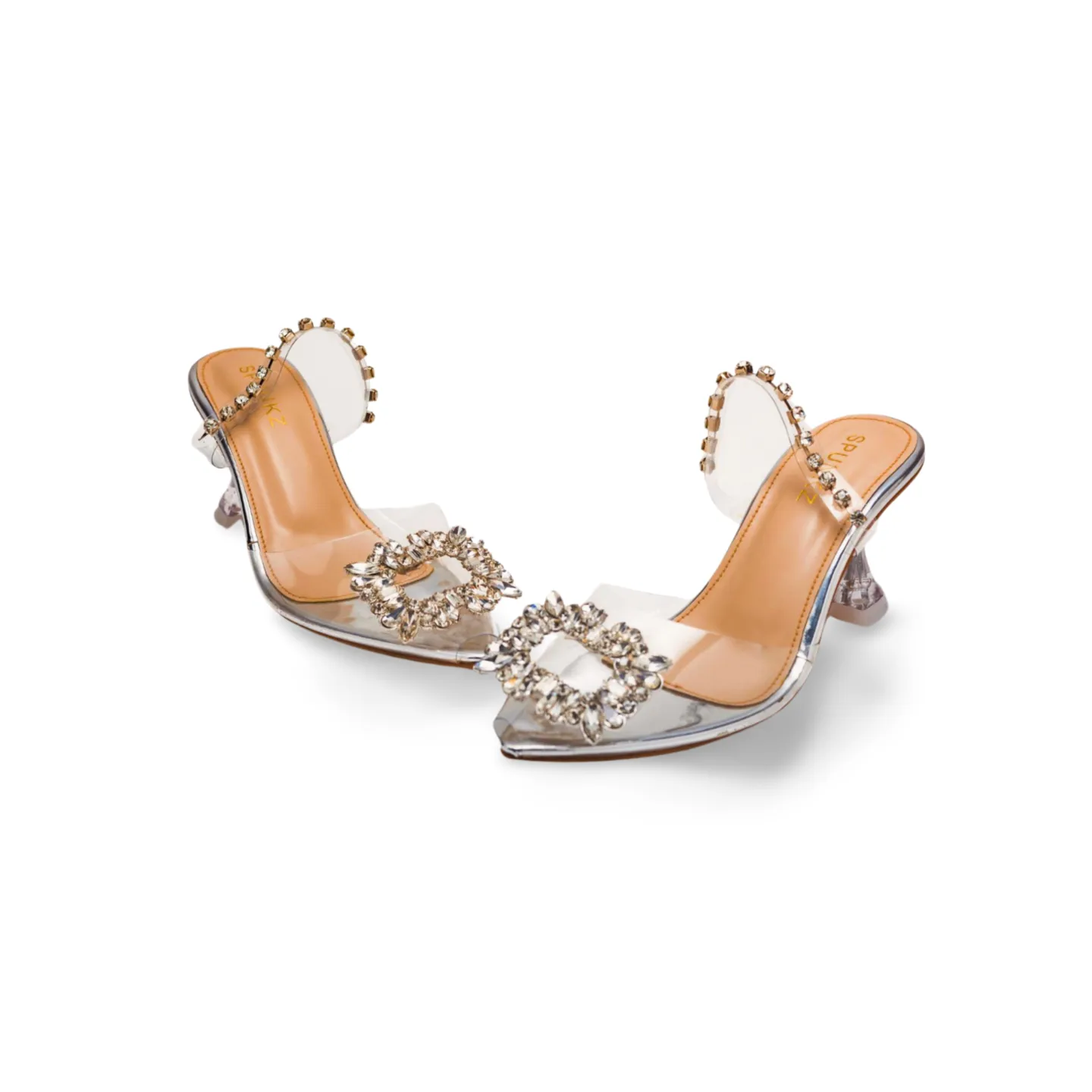 Glamorous Cinderella Transparent Mules Banquet Heels