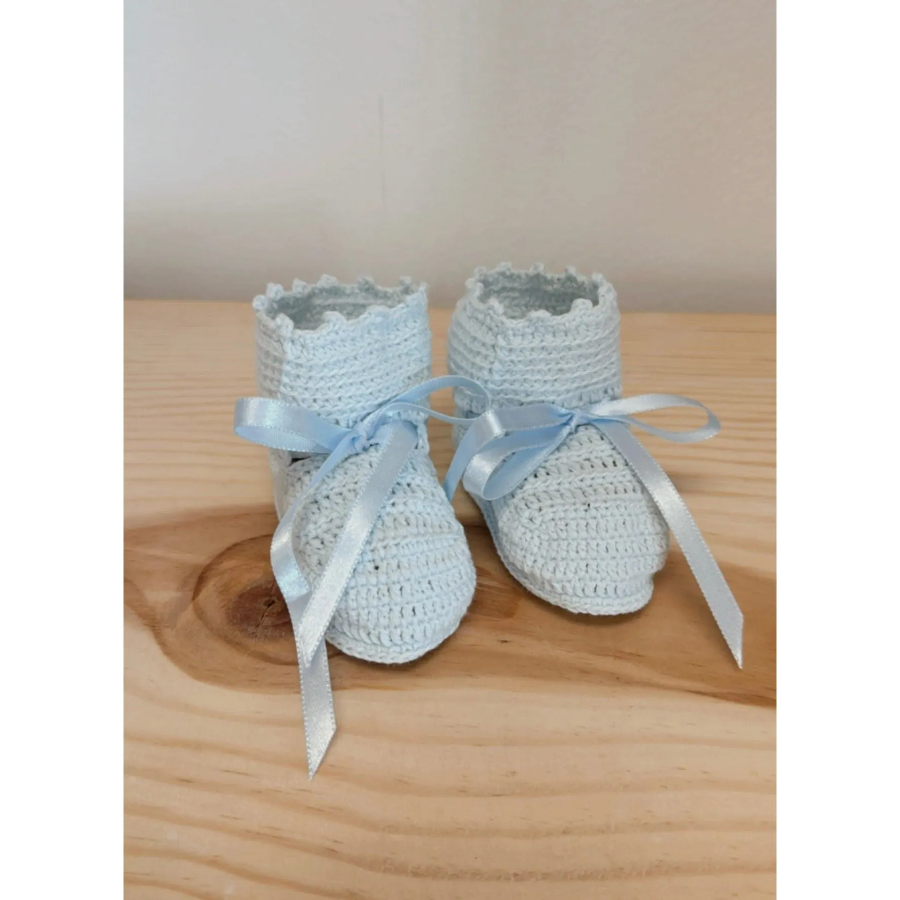 Handmade Crochet Baby Shoes - Blue