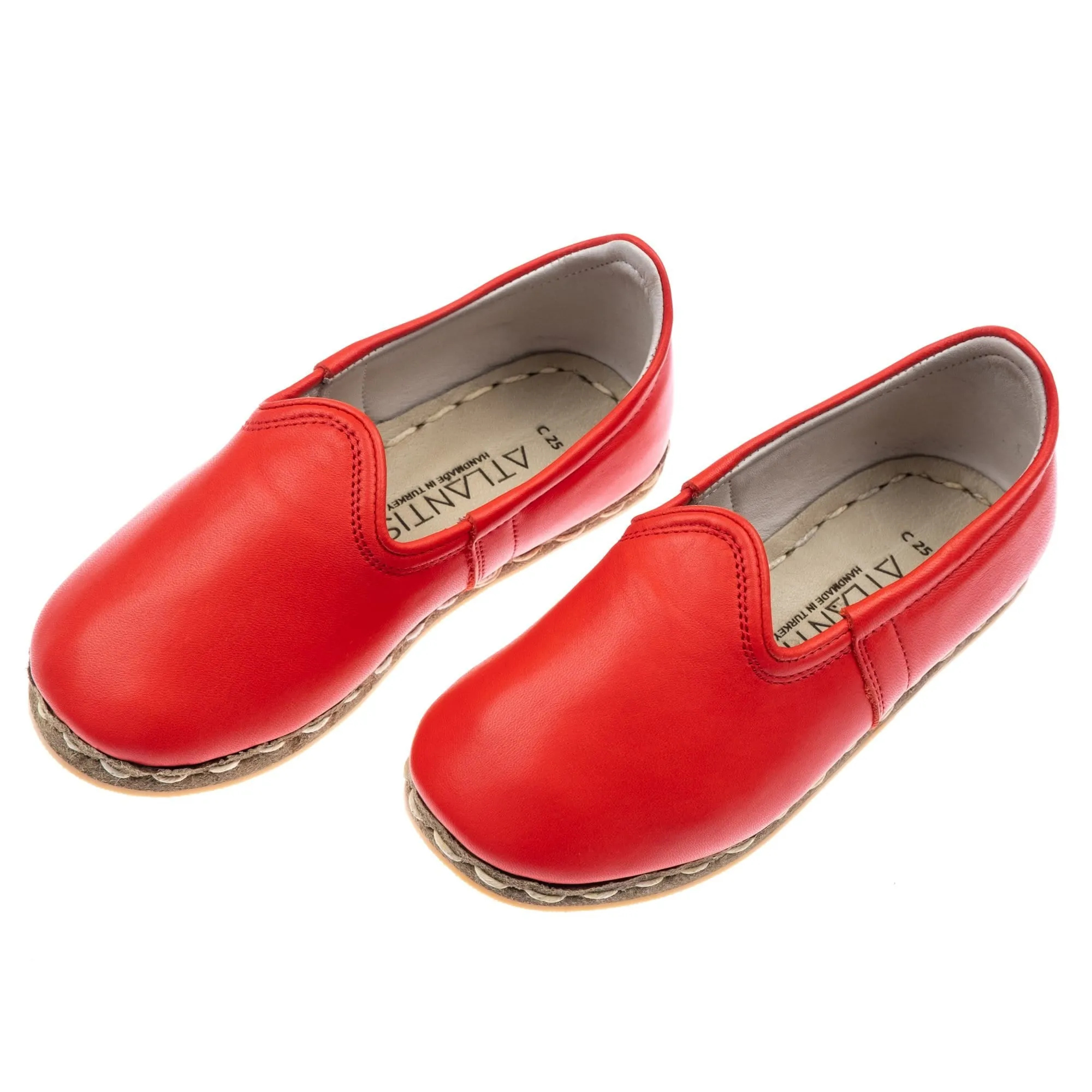 Kids Red Leather Shoes