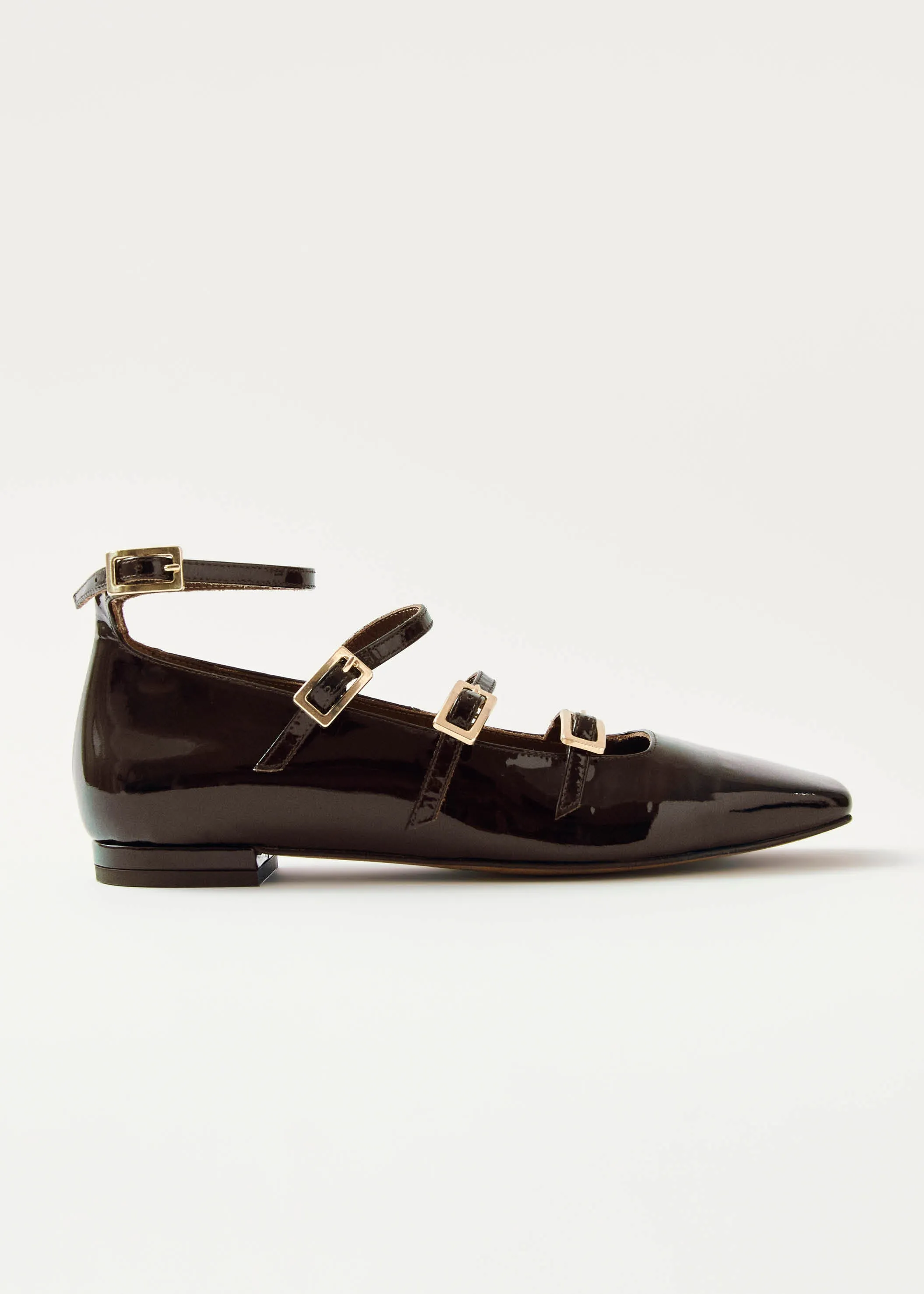 Luke Onix Coffee Brown Leather Ballet Flats