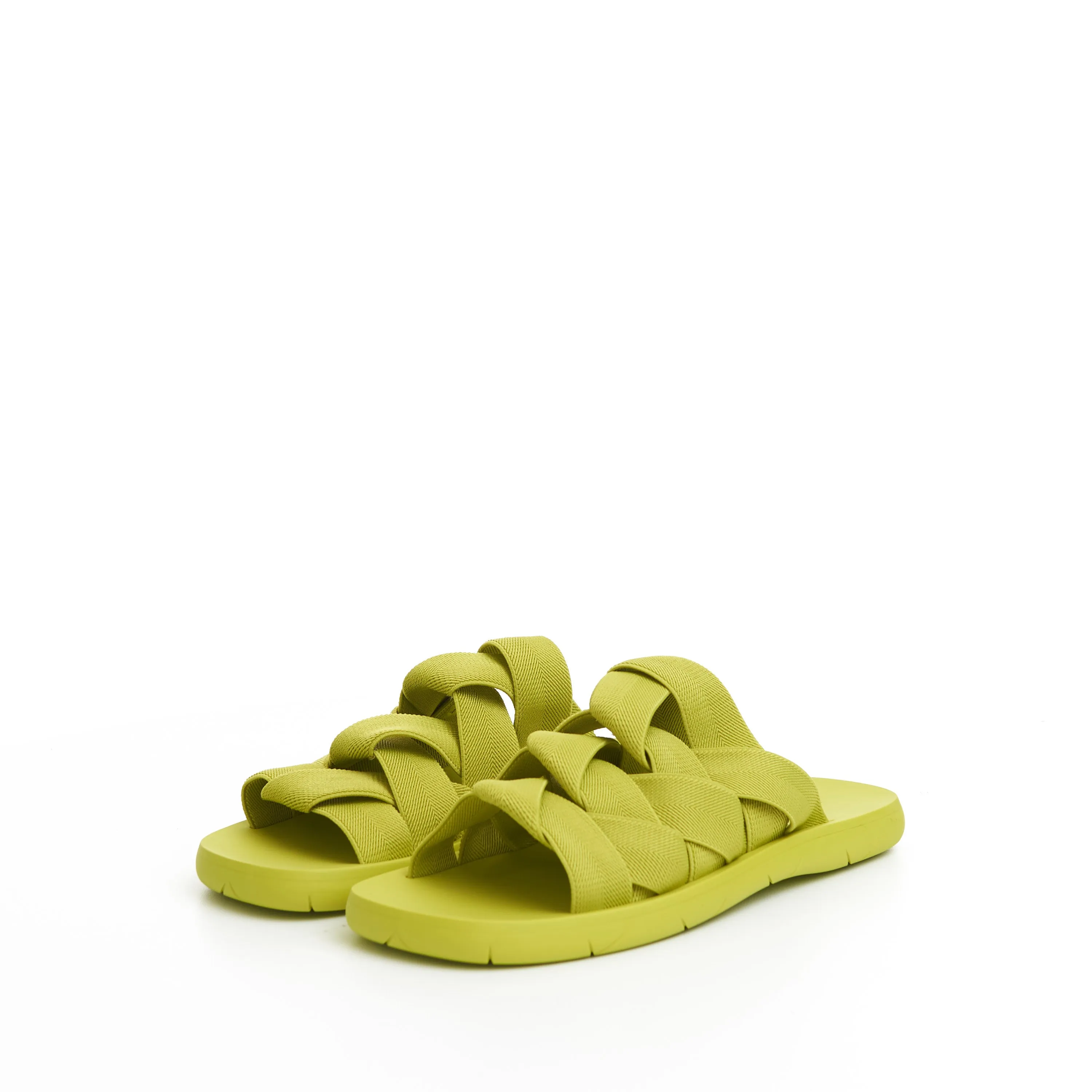 Men's Plat Mule Slide Sandals In Kiwi Green