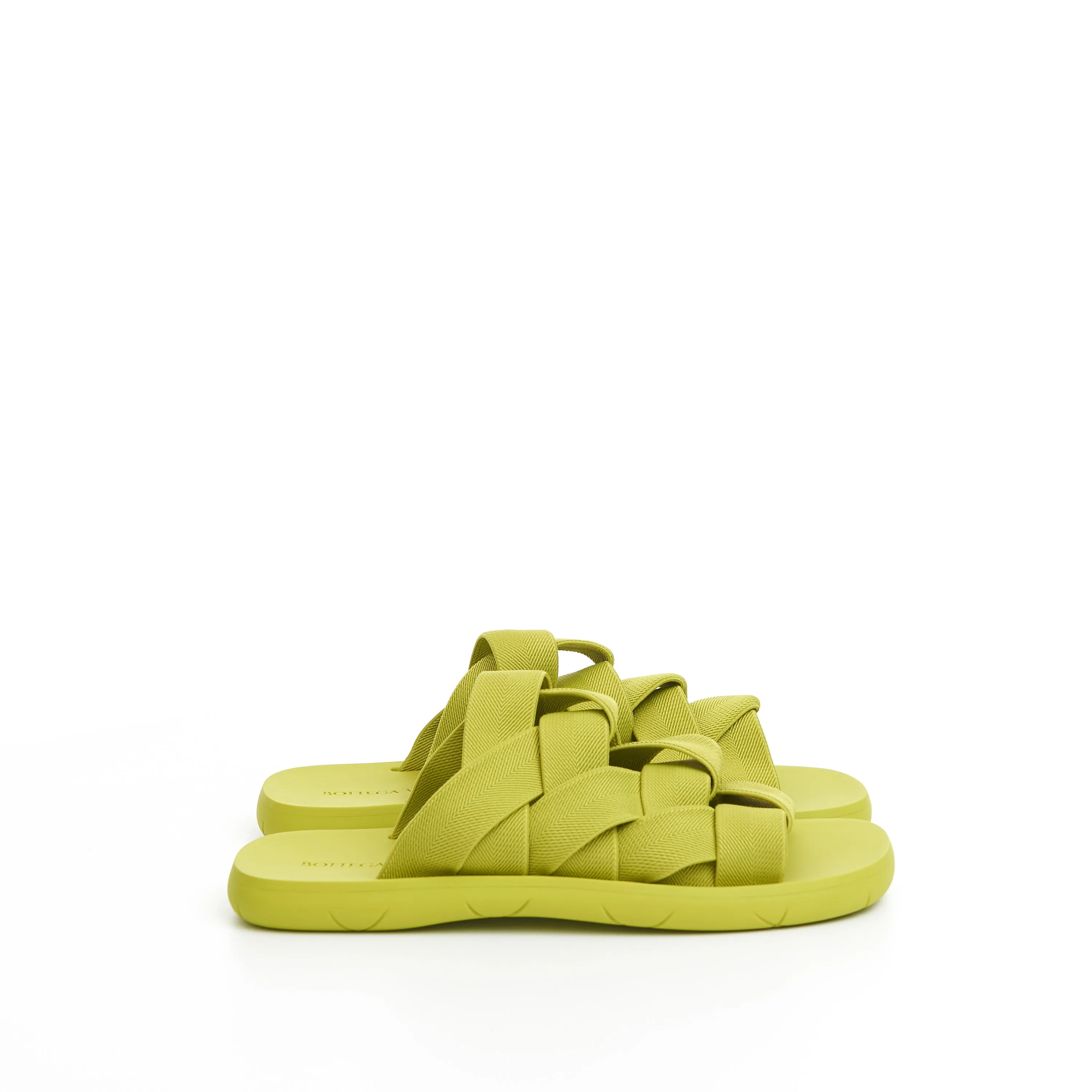 Men's Plat Mule Slide Sandals In Kiwi Green