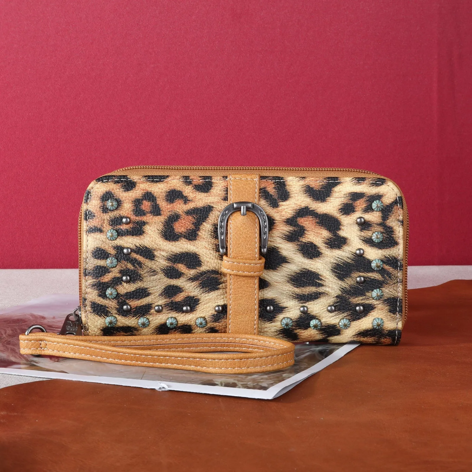 Montana West Leopard Print Buckle Wallet