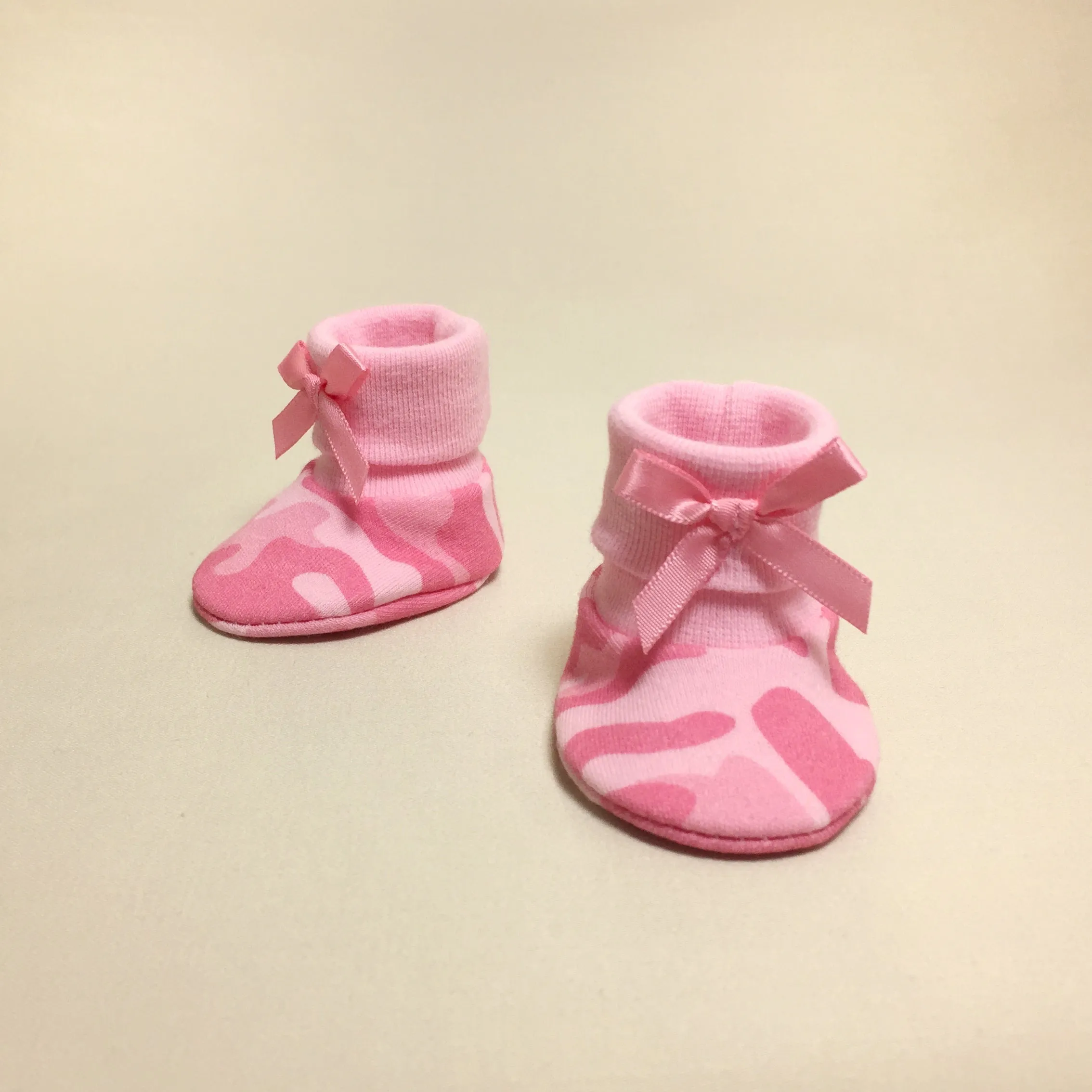 NICU Booties Pink Camouflage