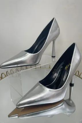 Silver Metallic Court Heels