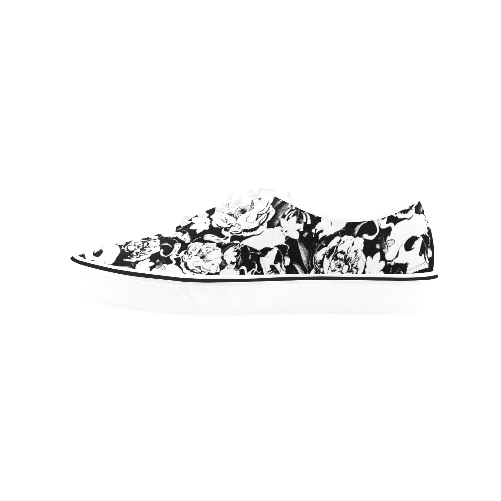 Skull Garden, Women's Classic Canvas Low Top Sneakers