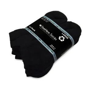 TeeHee Socks Men's Casual Cotton Low Cut Black 12-Pack (51151)