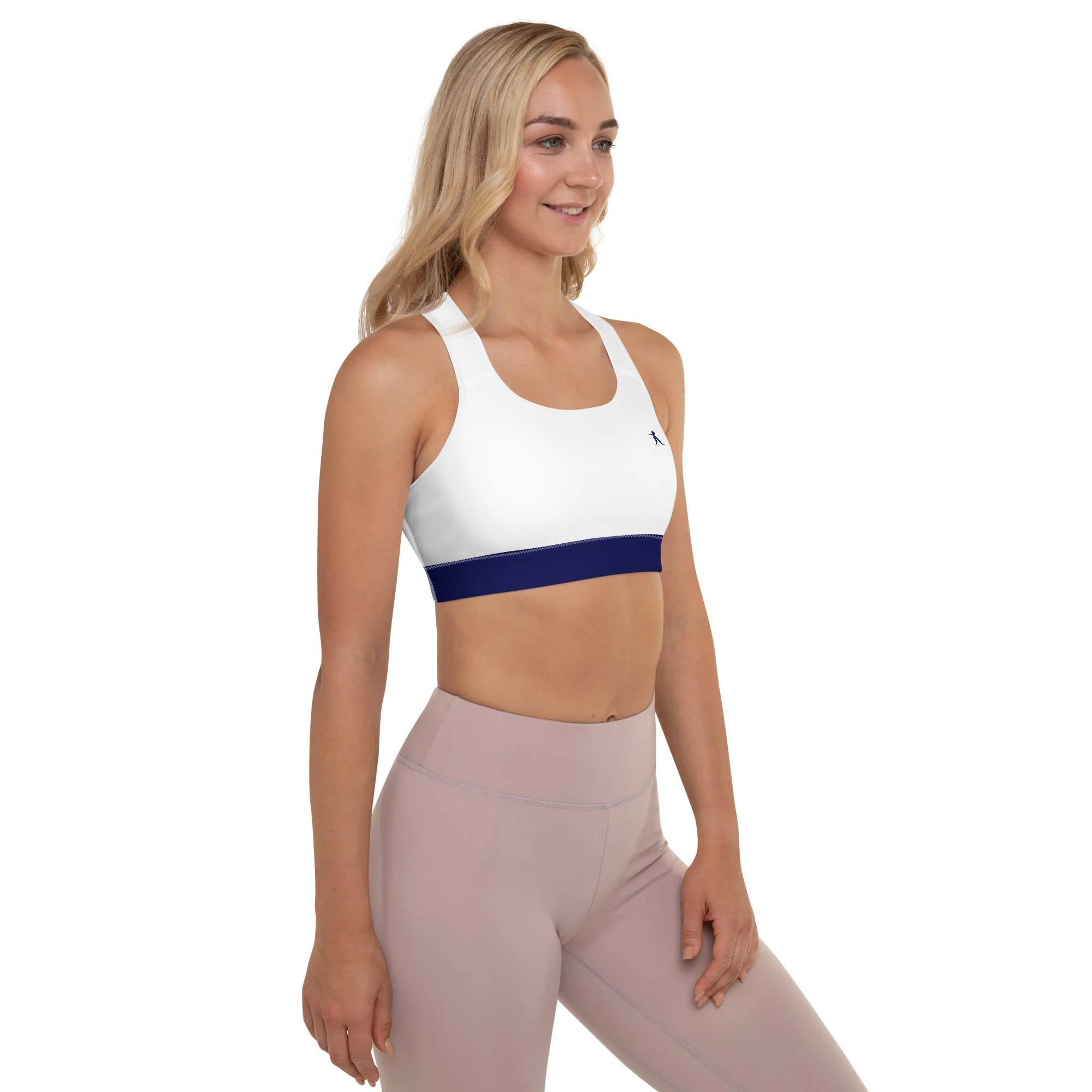 White Navy Sports Bra