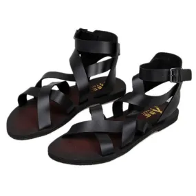 Xituodai  Must Get !Casual Summer Man Real Leather Ankle Strap Cross-tied Shoes Men's Gladiator Narrow Band Roman Sandals